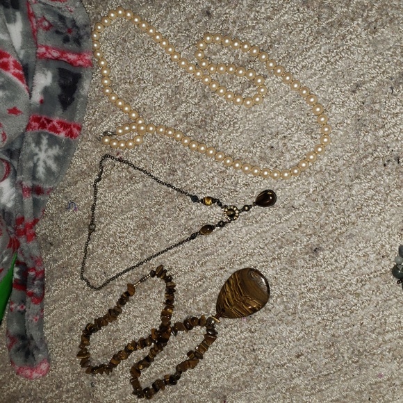 3 vintage necklaces semi precious stone - Picture 1 of 4